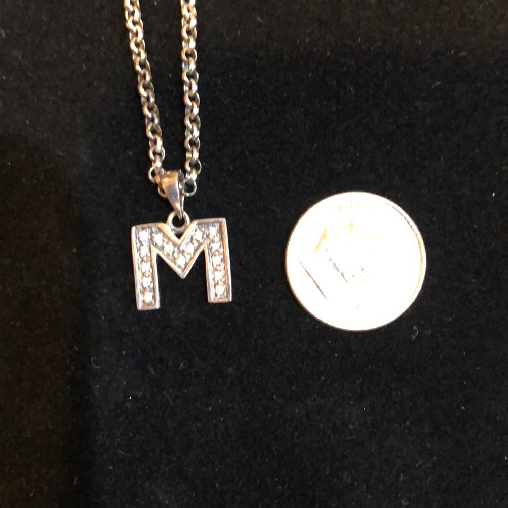 SS Letter “M” Pendant on Chain - Picture 2 of 4